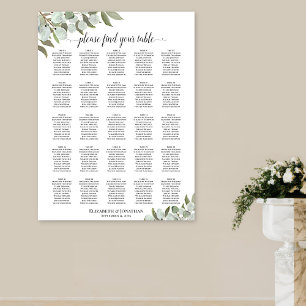Poster Gráfico de Assentos de Casamento de Mesas Eucalyp
