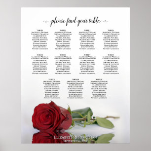 Poster Gráfico de Assentos de Casamento de Mesas na Rosa