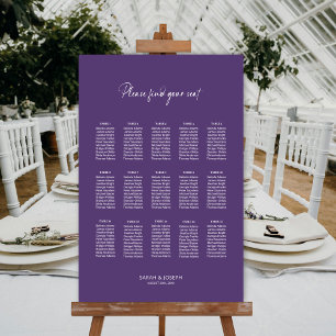 Poster Gráfico de Assentos de Casamento de Mesas Roxo Mod