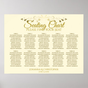 Poster Gráfico de Assentos de Casamento de Mesas Simples
