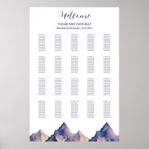 Poster Gráfico de assentos de casamento de montanhas cobe
