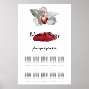 Poster Gráfico de Assentos de Casamento de Orquídea Bra