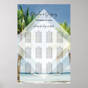 Poster Gráfico de Assentos de Casamento de Prados de Palm