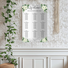 Poster Gráfico de assentos de casamento de prata branca