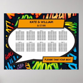 Poster Gráfico de Assentos de Casamento de Quadrinhos Mod