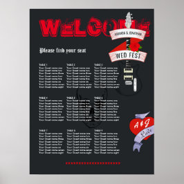 Poster Gráfico de Assentos de Casamento de Rock and Roll