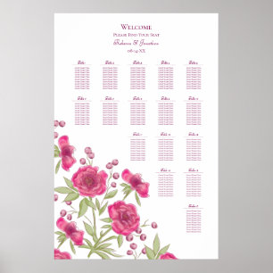 Poster Gráfico de Assentos de Casamento de Rosa Rosa Bril