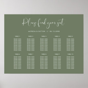 Poster Gráfico de assentos de Casamento de Sábio Escuro E