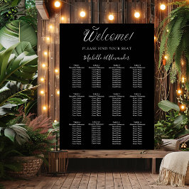 Poster Gráfico de assentos de casamento de script moderno