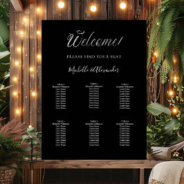 Poster Gráfico de assentos de casamento de script moderno