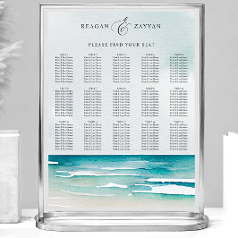 Poster Gráfico de Assentos de Casamento de Verão na Praia
