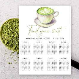 Poster Gráfico de assentos de casamento do chá Matcha