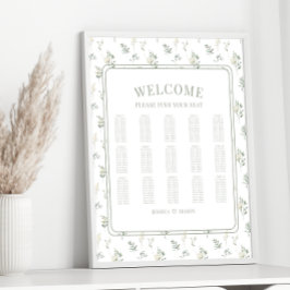 Poster Gráfico de assentos de casamento do eucalipto româ