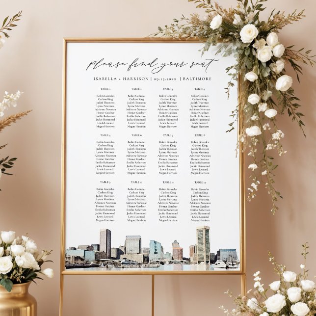 Poster Gráfico de Assentos de Casamento do Horizonte Pint (Criador carregado)