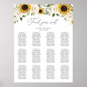 Poster Gráfico de Assentos de Casamento Elegante com Gira
