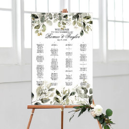 Poster Gráfico de assentos de casamento elegante com verd