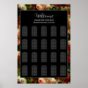 Poster Gráfico de assentos de casamento elegante e românt