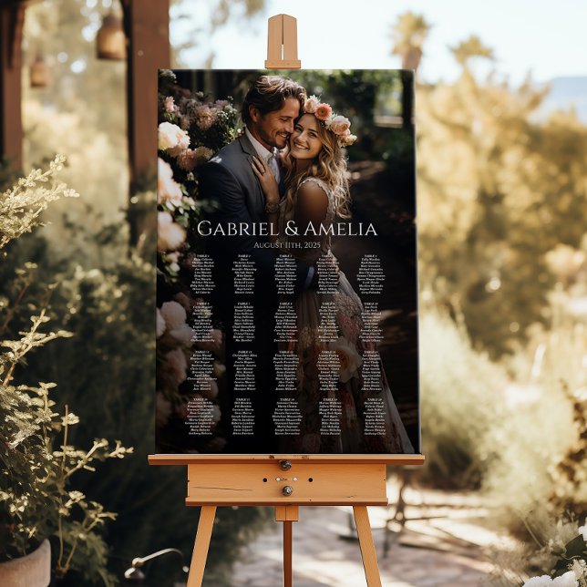 Poster Gráfico de assentos de casamento elegante moderno (Criador carregado)