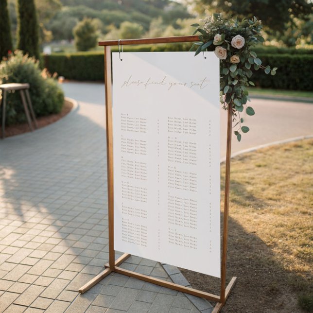 Poster Gráfico de Assentos de Casamento Elegante Simples  (Modern Simple Elegant Wedding Seating Chart)