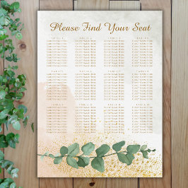 Poster Gráfico de Assentos de Casamento Elegante Verde e 