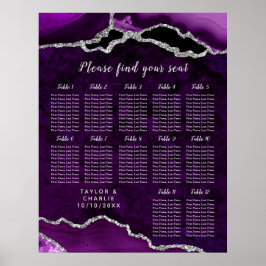 Poster Gráfico de Assentos de Casamento em Ágata Prata Ro