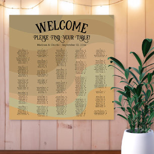 Poster Gráfico de Assentos de Casamento em Alfabeto Retrô