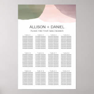 Poster Gráfico de Assentos de Casamento em Círculos de Ág