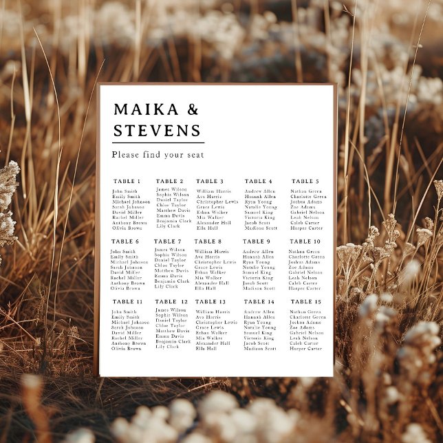 Poster Gráfico de Assentos de Casamento em Espuma com Let (Criador carregado)