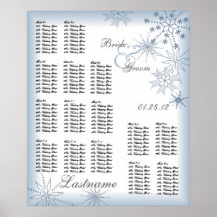 Póster Gráfico de Assentos de Casamento em Floco de Neve 