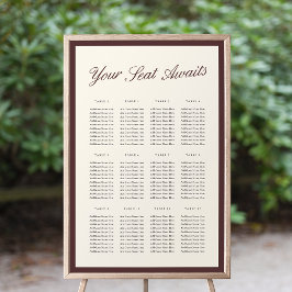 Poster Gráfico de Assentos de Casamento em Letra de Forma