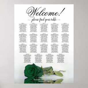 Poster Gráfico de Assentos de Casamento em Mesa com Rosa