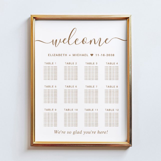 Poster Gráfico de Assentos de Casamento em Mesa Elegante  (Criador carregado)