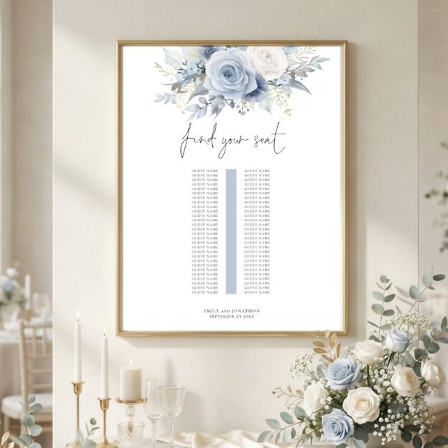 Poster Gráfico de Assentos de Casamento em Mesa Única com (Criador carregado)
