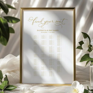 Poster Gráfico de Assentos de Casamento em Ordem Alfabéti