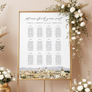 Poster Gráfico de Assentos de Casamento em Roma Itália De