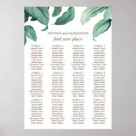 Poster Gráfico de assentos de casamento em verde tropical