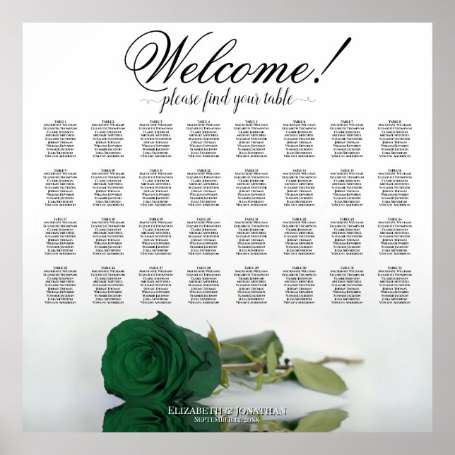 Poster Gráfico de Assentos de Casamento Esmeralda Verde R (Frente)