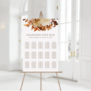 Poster Gráfico de Assentos de Casamento Floral de Terraco