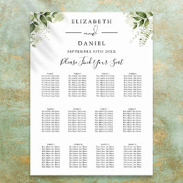 Poster Gráfico de Assentos de Casamento Floral Elegante