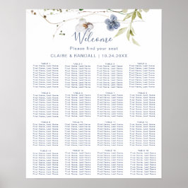 Poster Gráfico de Assentos de Casamento Floral Floresta S