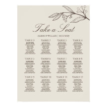 Gráfico de Assentos de Casamento Floral Minimalist