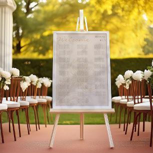 Póster Gráfico de Assentos de Casamento Floral Terrestre