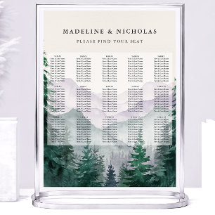 Poster Gráfico de Assentos de Casamento Floresta da Monta