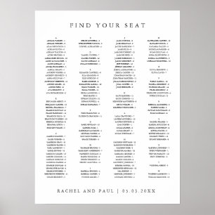 Poster Gráfico de Assentos de Casamento Formal Clássico A