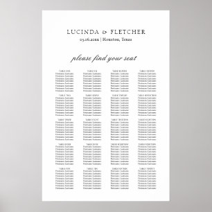 Poster Gráfico de Assentos de Casamento Formal Clássico E