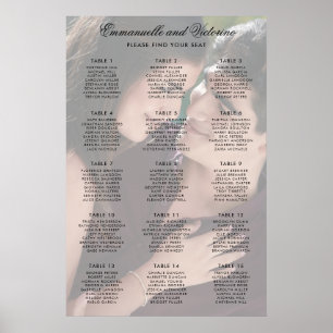 Poster Gráfico de Assentos de Casamento Foto Faux Vellum