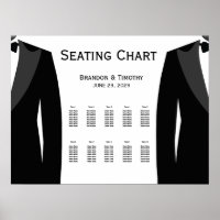 Gráfico de Assentos de Casamento Gay Branco Elegan