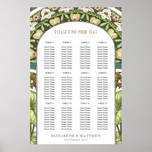 Poster Gráfico de Assentos de Casamento Inspirado em Art