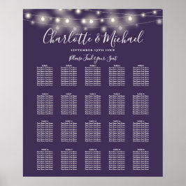 Poster Gráfico de Assentos de Casamento Luzes de Corda Ro