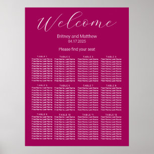 Poster Gráfico de Assentos de Casamento Magenta Minimalis
